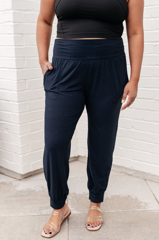 Always Accelerating Joggers in Nocturnal Navy - Southern Divas Boutique