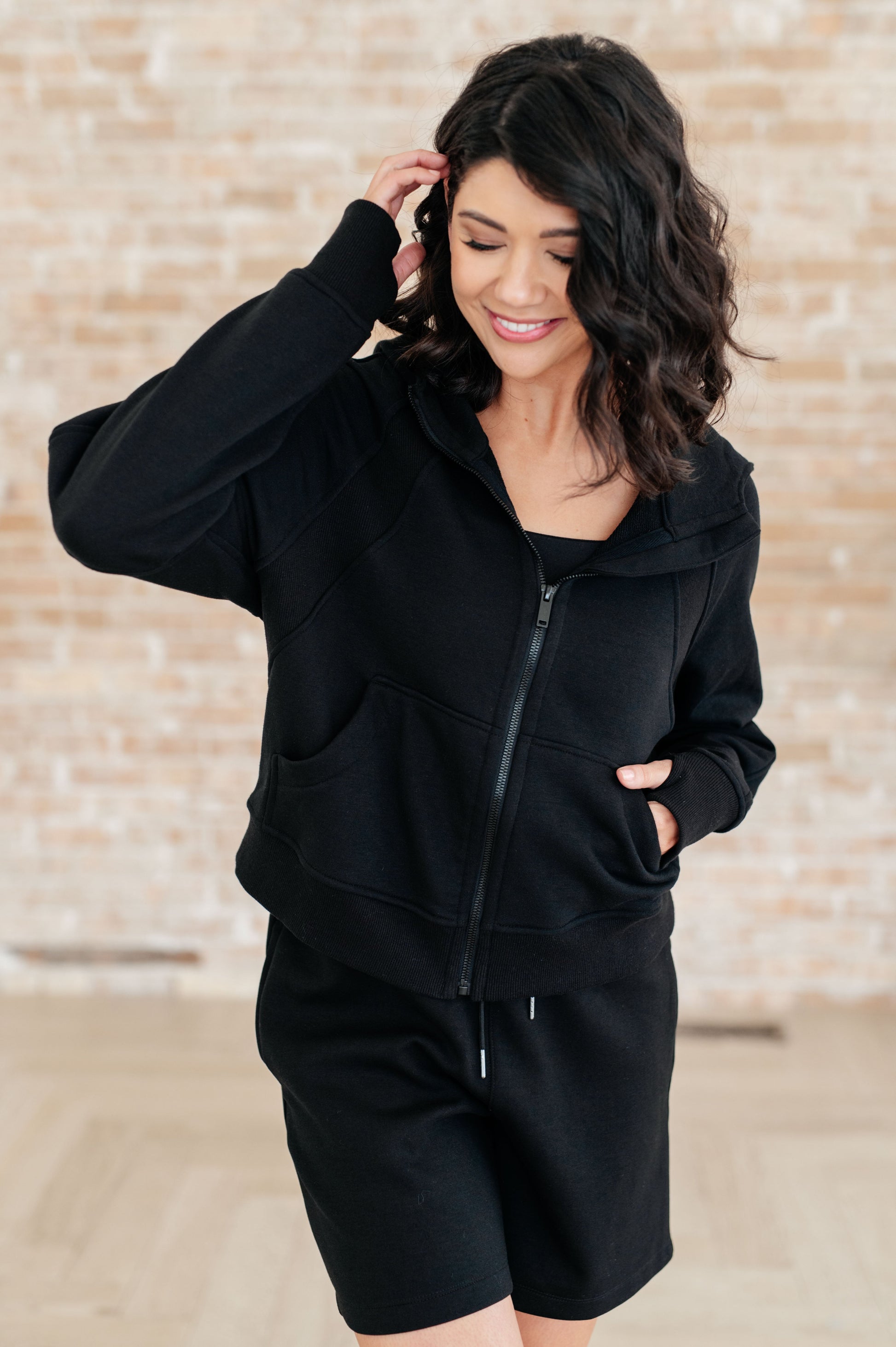 Sun or Shade Zip Up Jacket in Black - Southern Divas Boutique
