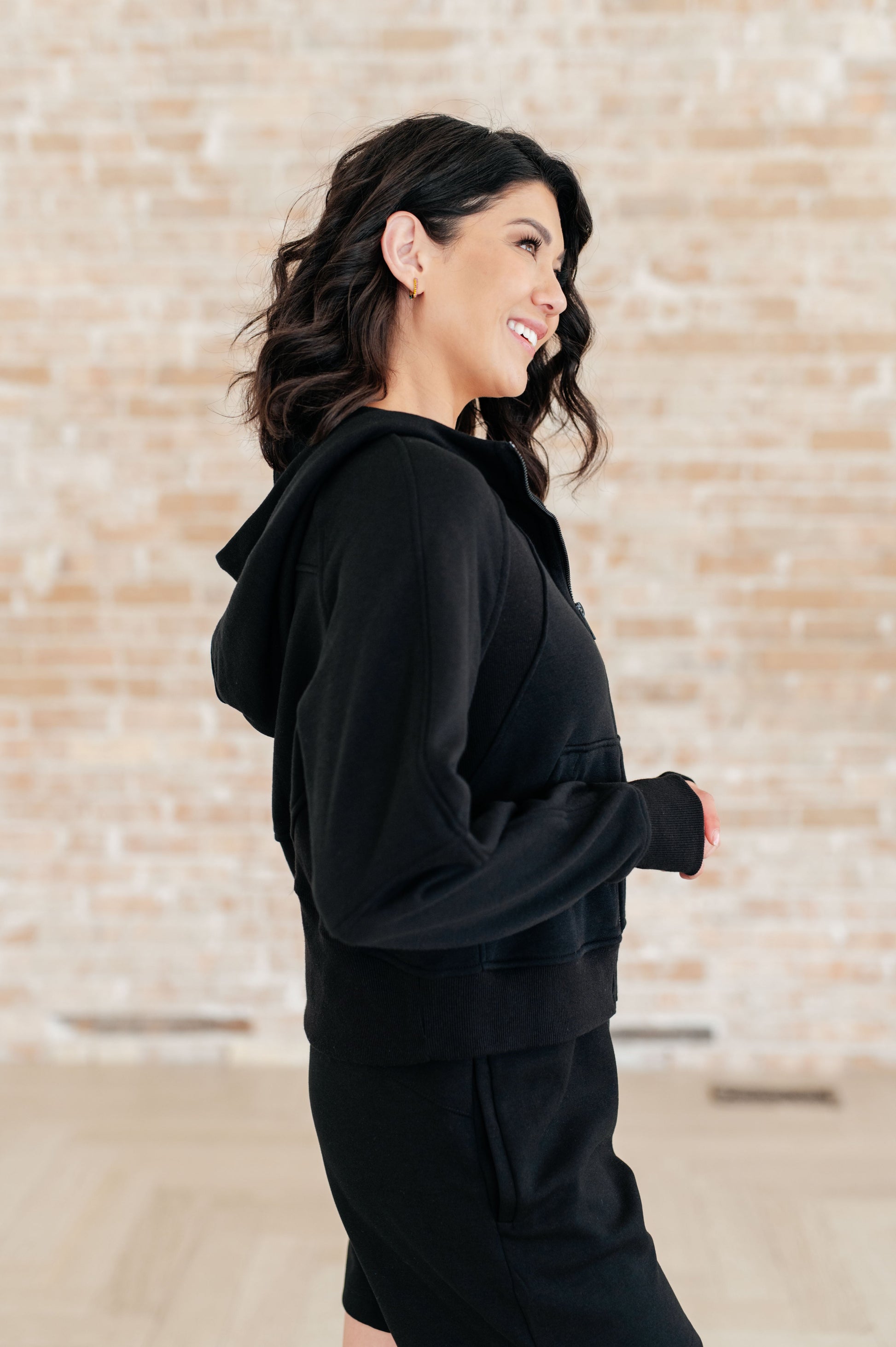 Sun or Shade Zip Up Jacket in Black - Southern Divas Boutique