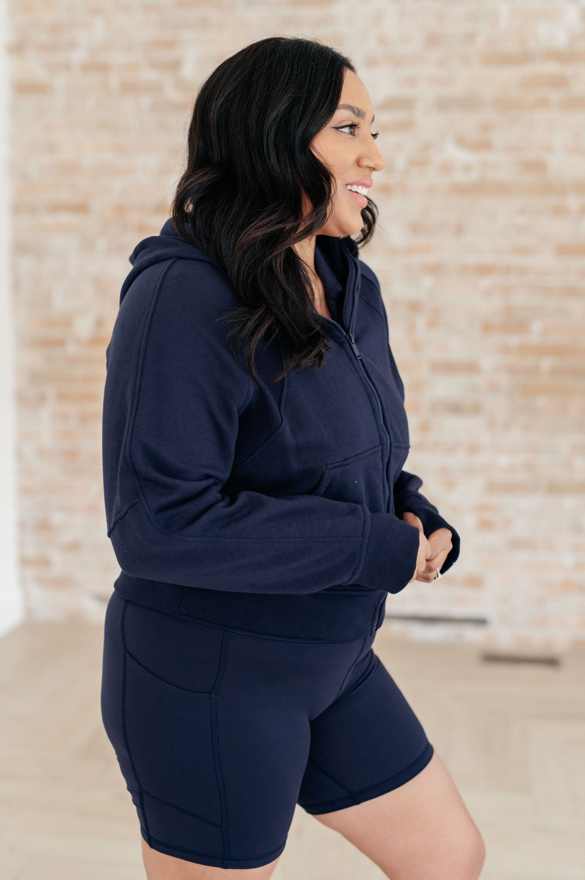 Sun or Shade Zip Up Jacket in Navy - Southern Divas Boutique