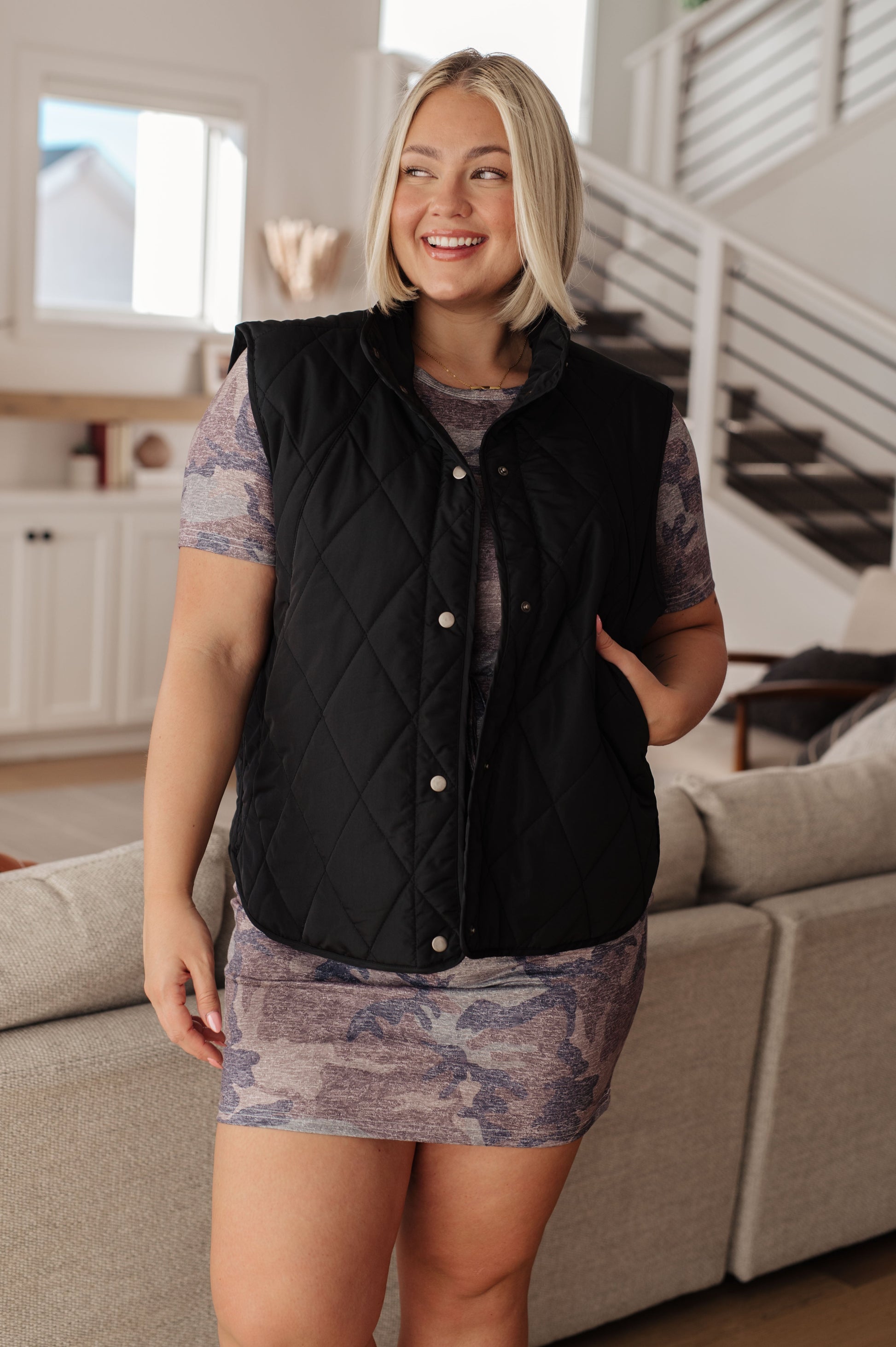 Neither Here Nor There Puffer Vest in Black - Southern Divas Boutique