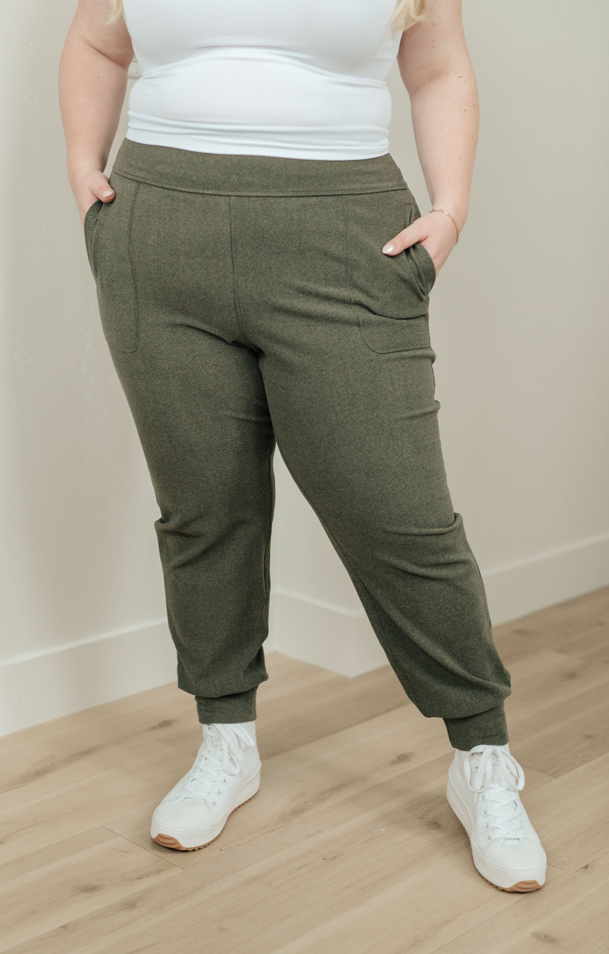 Where Are You High Rise Joggers in Olive - Southern Divas Boutique