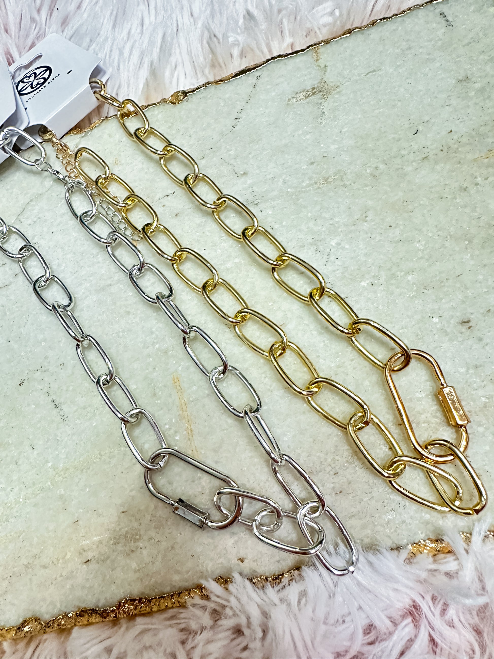 Mini Chain Link Necklace ( Multiple Colors ) - Southern Divas Boutique
