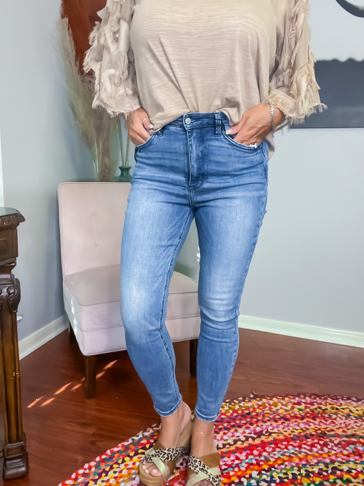 Veronica High Rise Control Top Skinny Jeans - Southern Divas Boutique