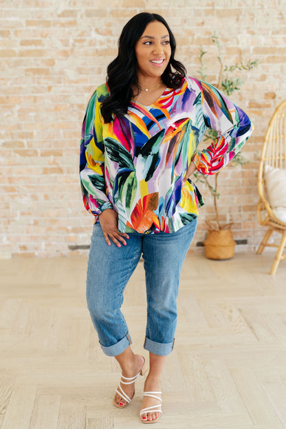 All Over The World Scoop Neck Blouse - Southern Divas Boutique