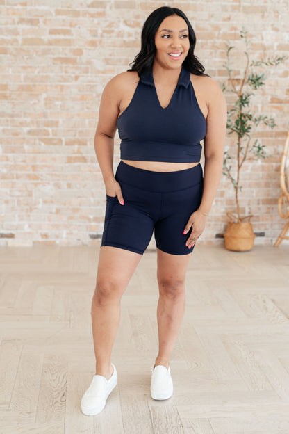 Getting Active Biker Shorts in Navy - Southern Divas Boutique