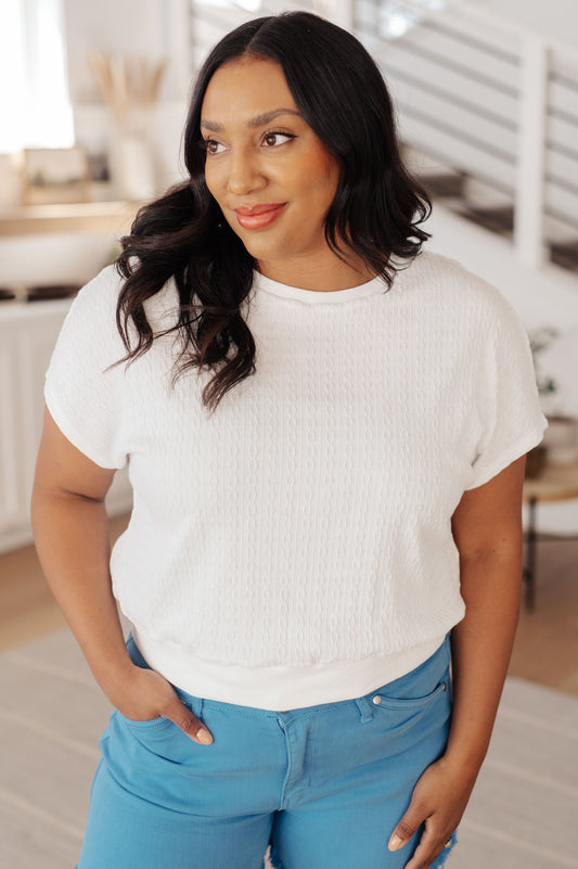 Clearly Classic Short Sleeve Top in White - Southern Divas Boutique