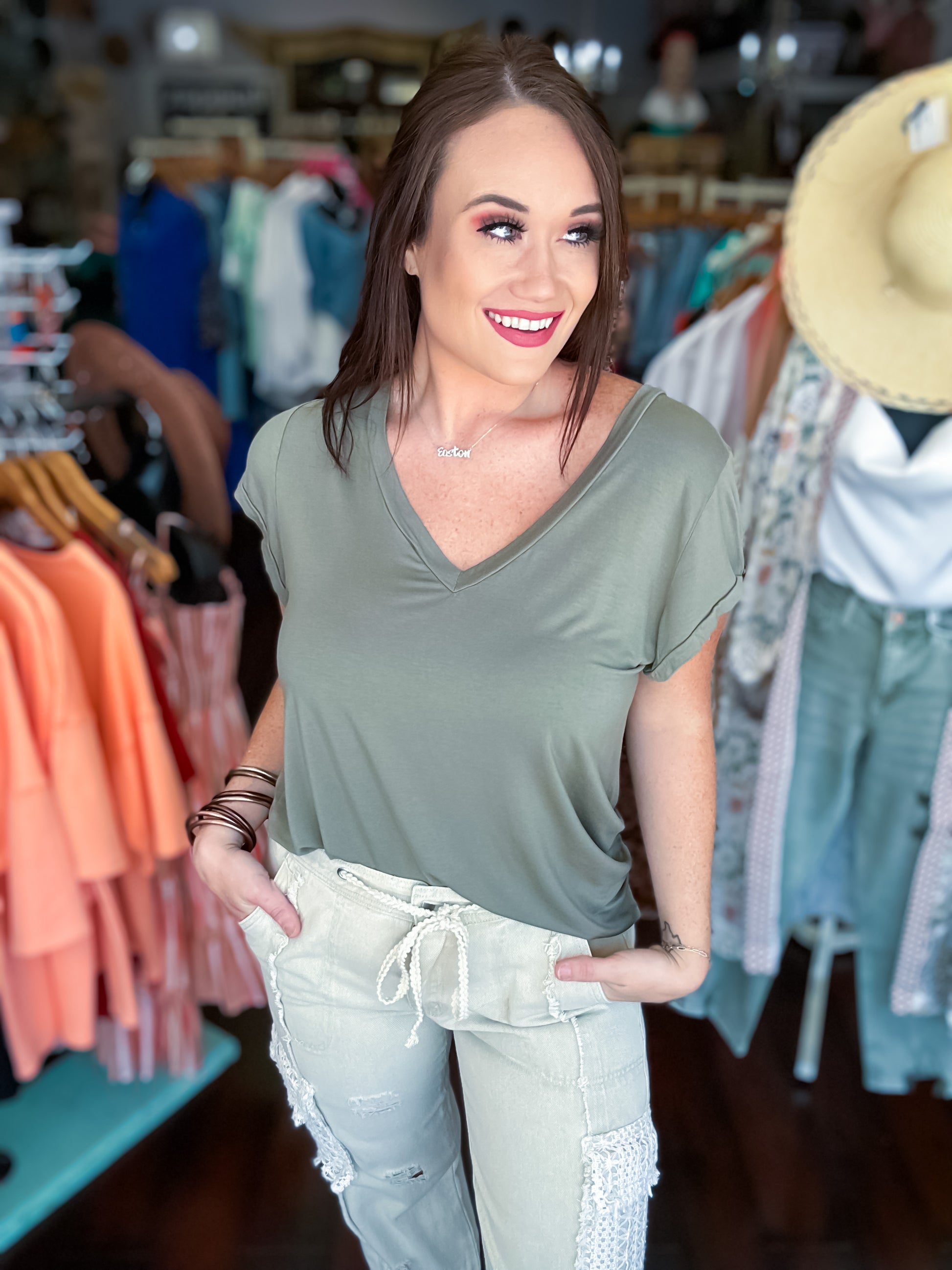 New Favorite Tee - Olive - Southern Divas Boutique