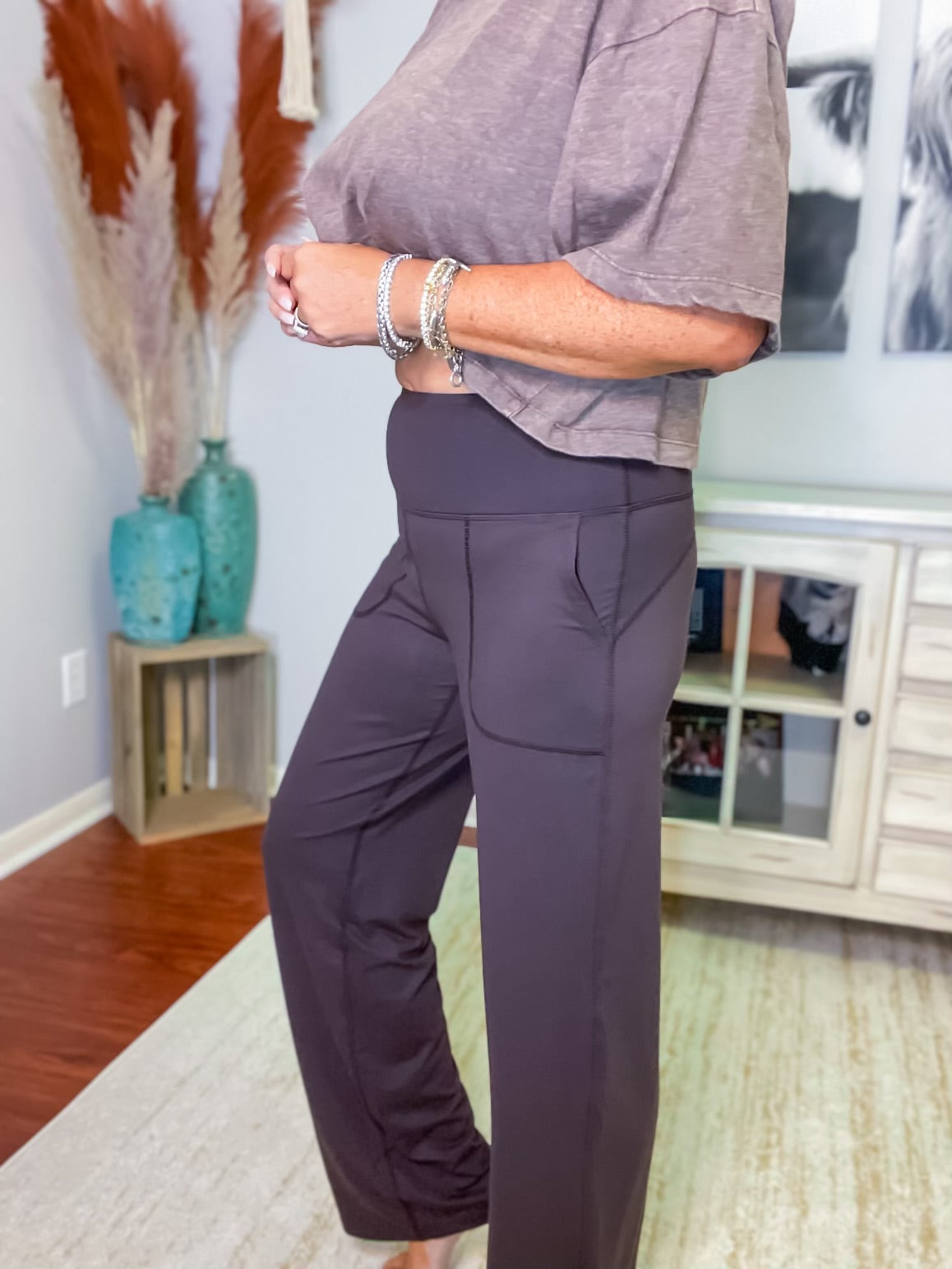 Moving and Grooving Wide Leg Leggings - Southern Divas Boutique