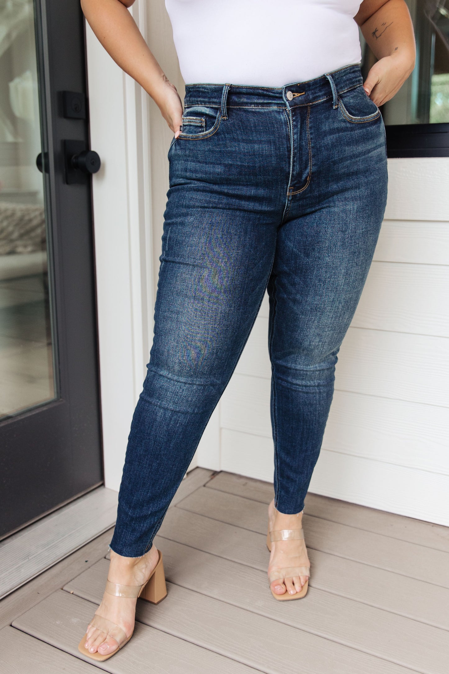 Lydia Mid Rise Skinny Jeans - Southern Divas Boutique