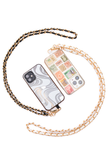 PU Leather Gold Chain Cell Phone Lanyard Set of 2 - Southern Divas Boutique