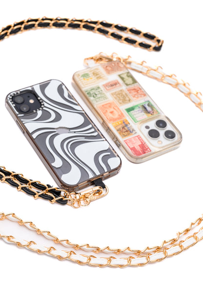 PU Leather Gold Chain Cell Phone Lanyard Set of 2 - Southern Divas Boutique