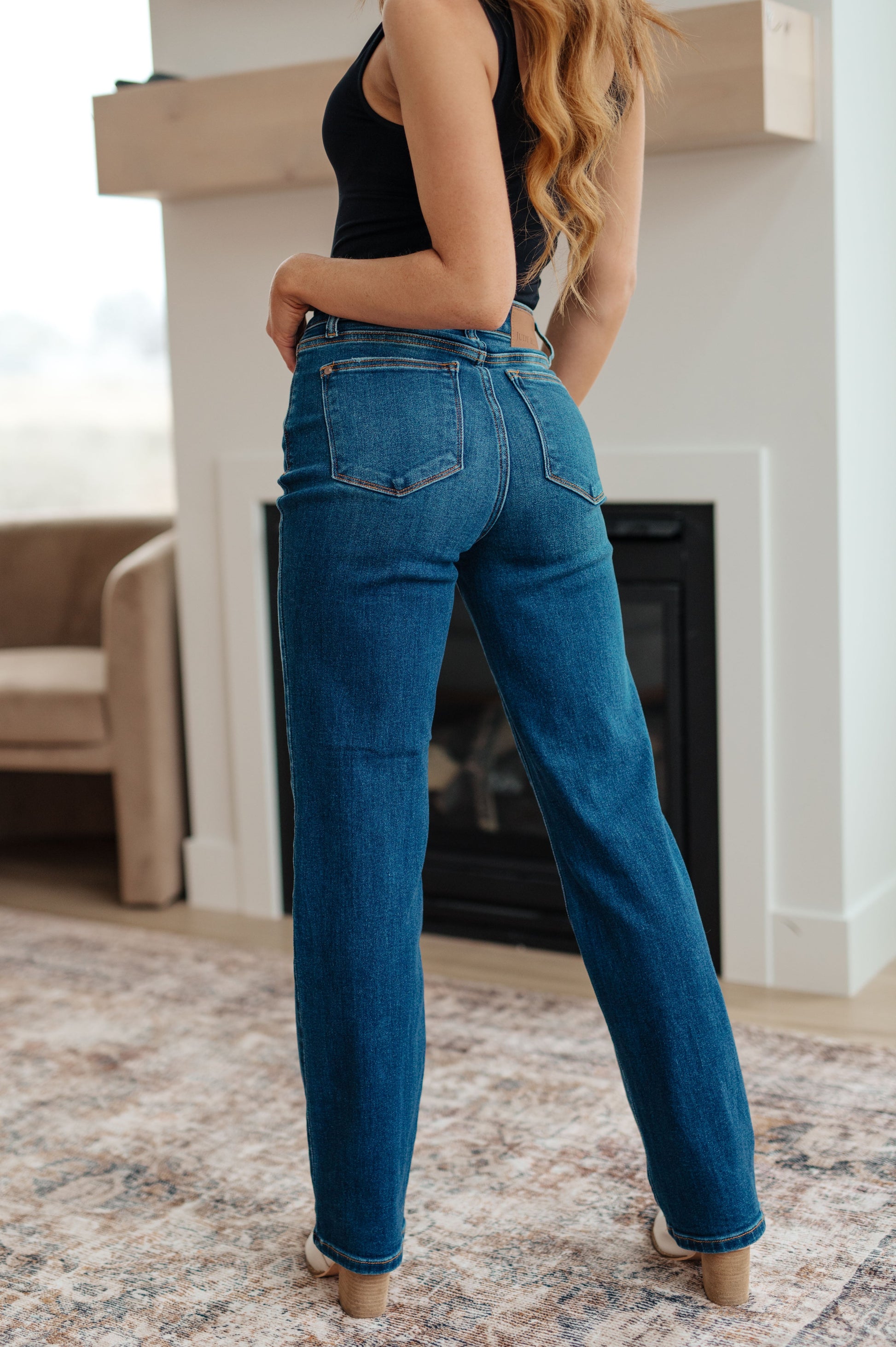 Pippa High Rise Button Fly Straight Jeans - Southern Divas Boutique