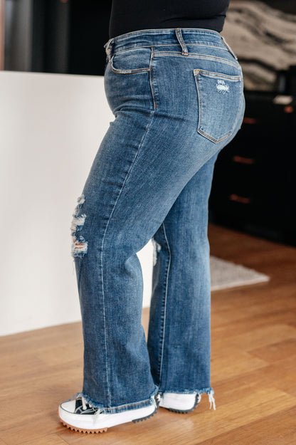 Rose High Rise 90's Straight Jeans in Dark Wash - Southern Divas Boutique