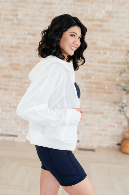 Sun or Shade Zip Up Jacket in Off White - Southern Divas Boutique