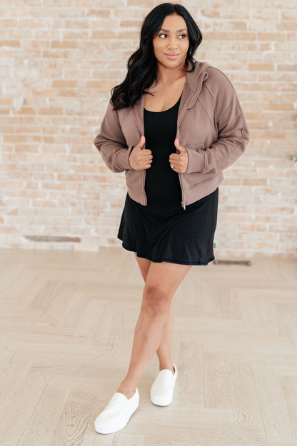 Sun or Shade Zip Up Jacket in Smokey Brown - Southern Divas Boutique