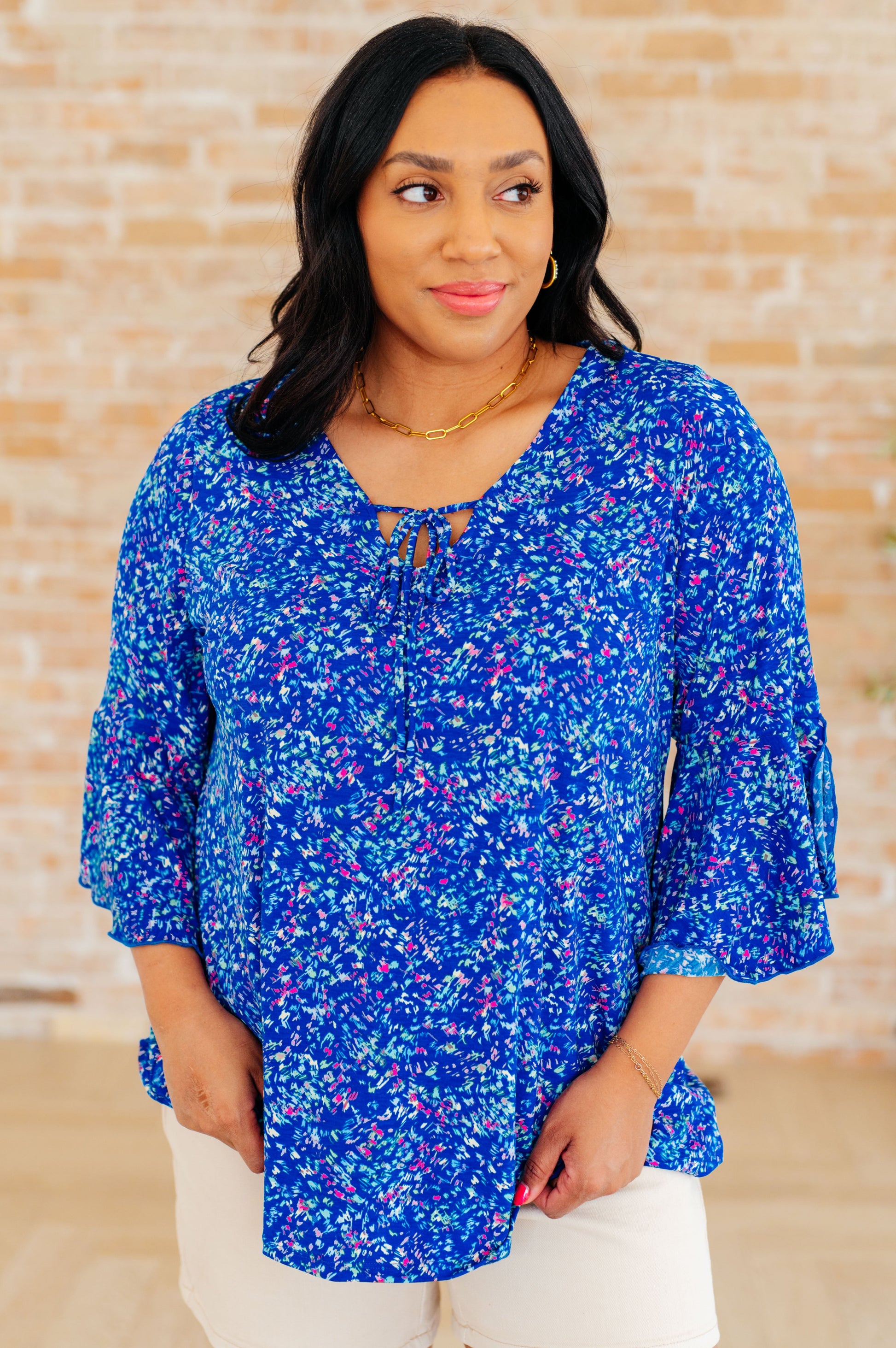 Willow Bell Sleeve Top in Royal - Southern Divas Boutique