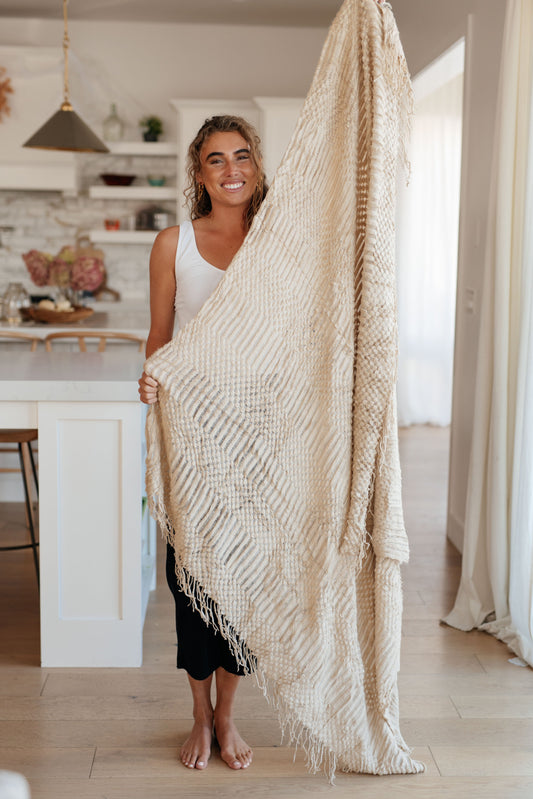 Graham Blanket Single Cuddle Size in Beige - Southern Divas Boutique