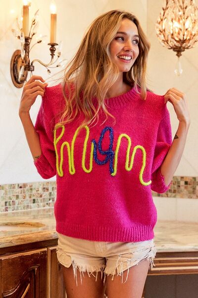 MOM Sweater - Hot Pink - Southern Divas Boutique