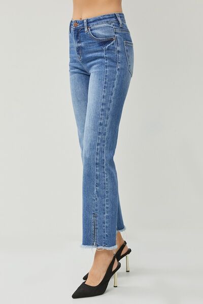 Hope Slit Straight Jeans - Southern Divas Boutique