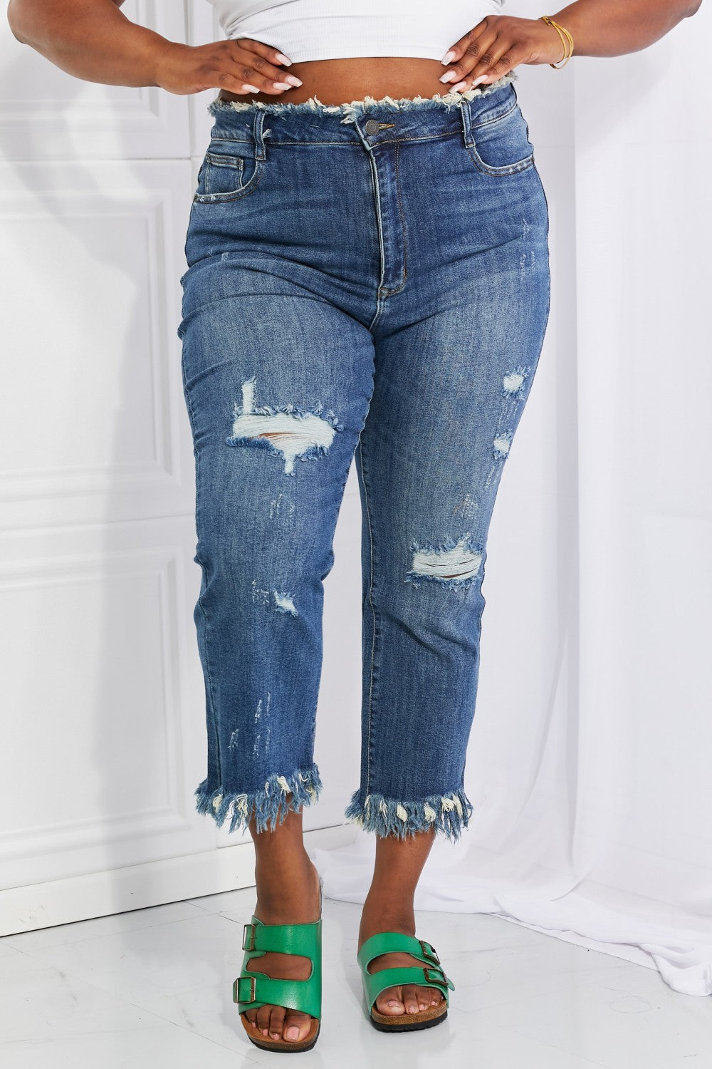 Undone Chic Straight Leg Jeans - Southern Divas Boutique