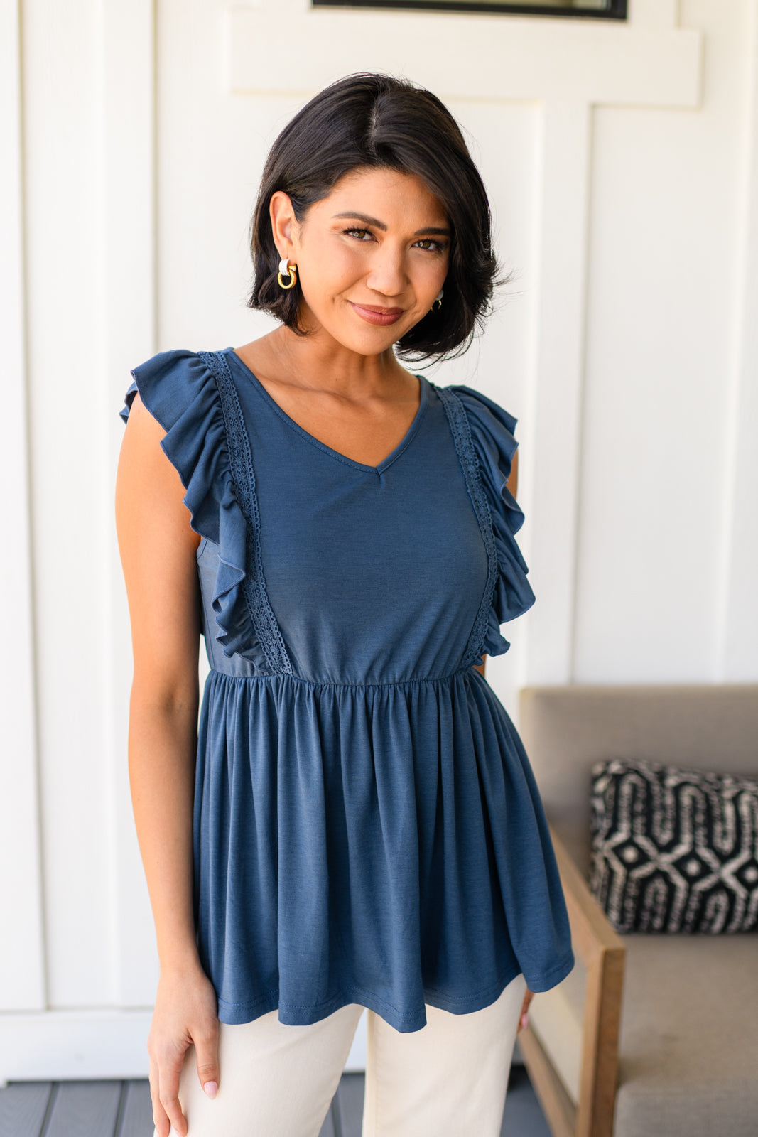 Before Now Ruffled Babydoll Top - Southern Divas Boutique