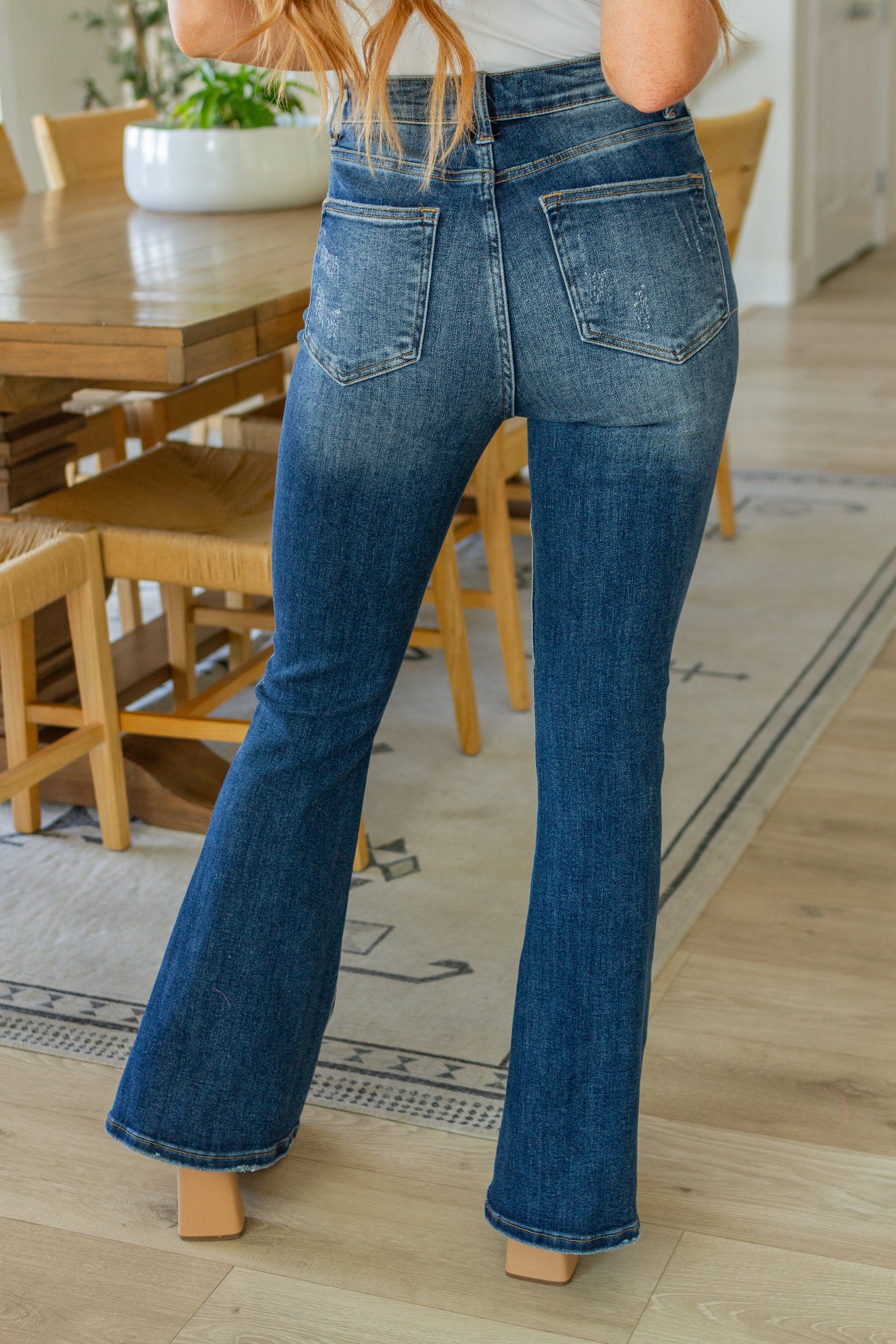 Carina High Rise Vintage Wash Flare Jeans - Southern Divas Boutique