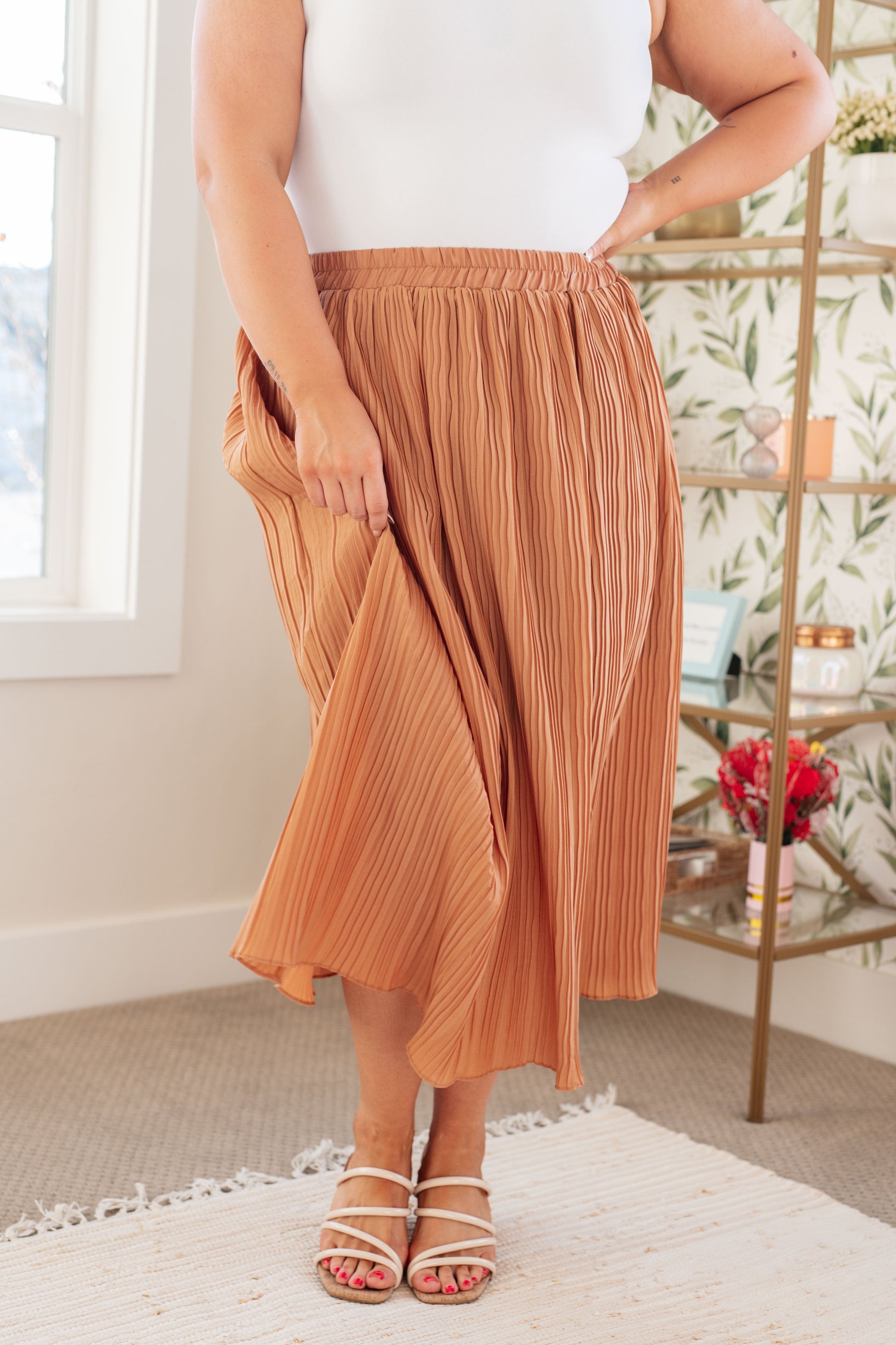 Are You Talking to Me Pleated Midi Skirt - Southern Divas Boutique