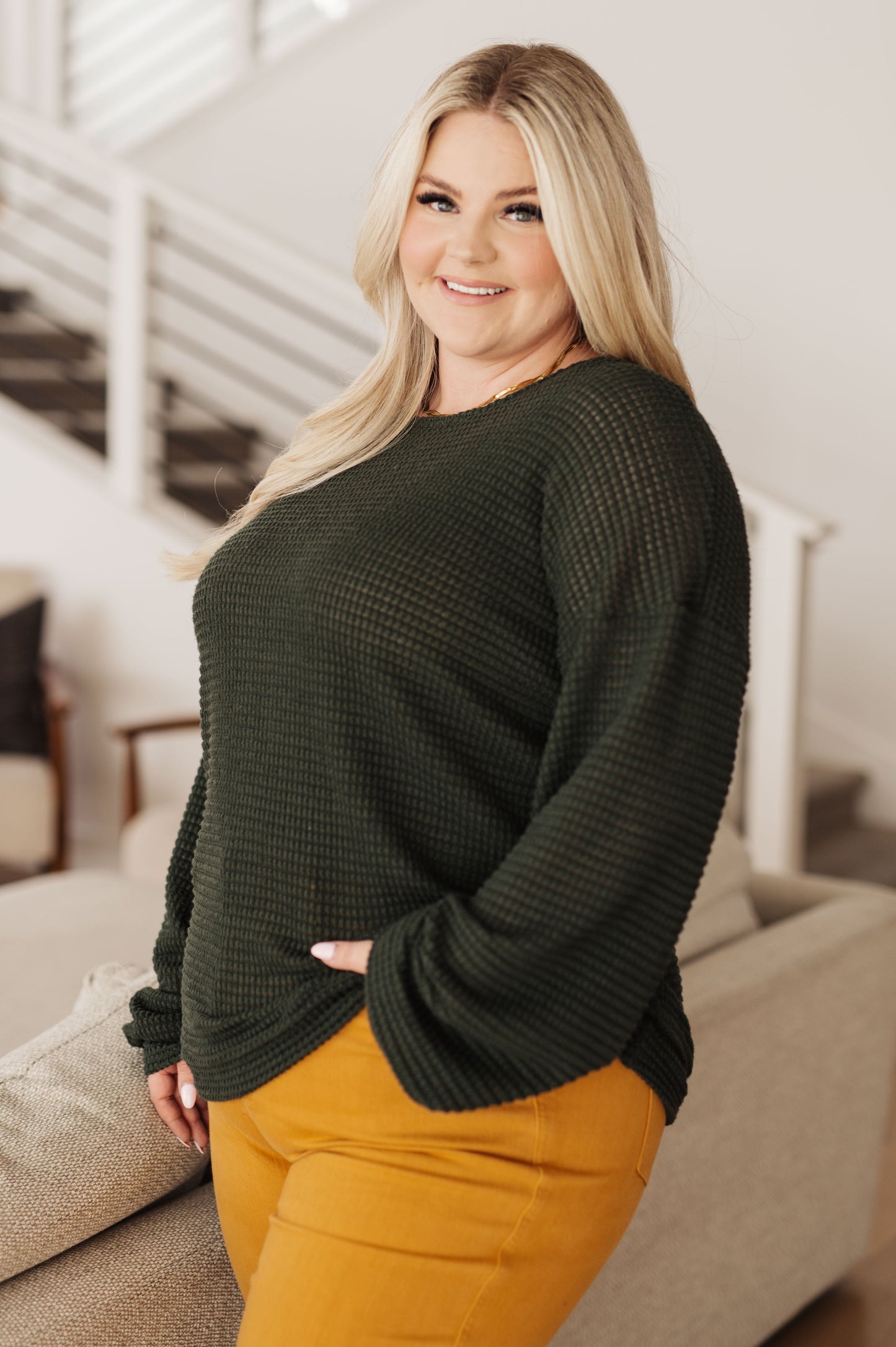 Don't Wiff It Waffle Knit Top - Southern Divas Boutique
