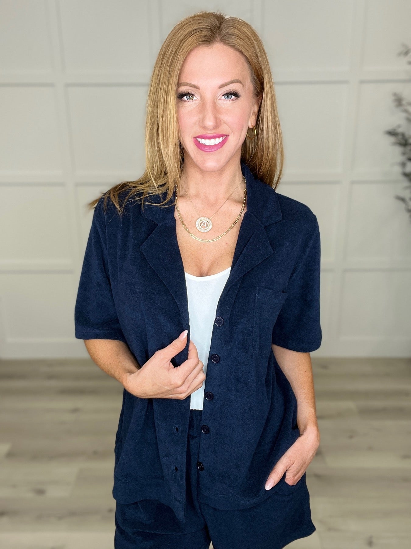 French Terry Button Down Top - Southern Divas Boutique