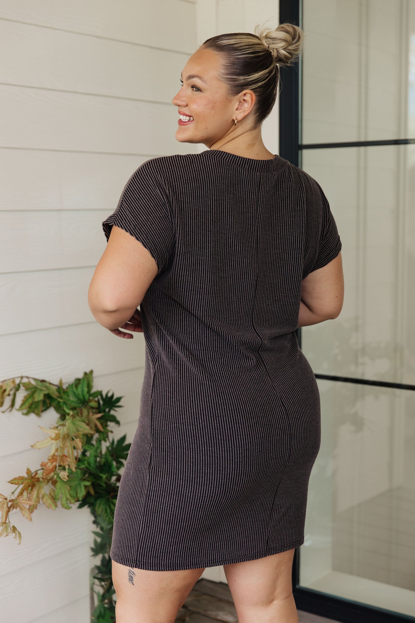 Everyday Favorite Ribbed Dress in Black - Southern Divas Boutique