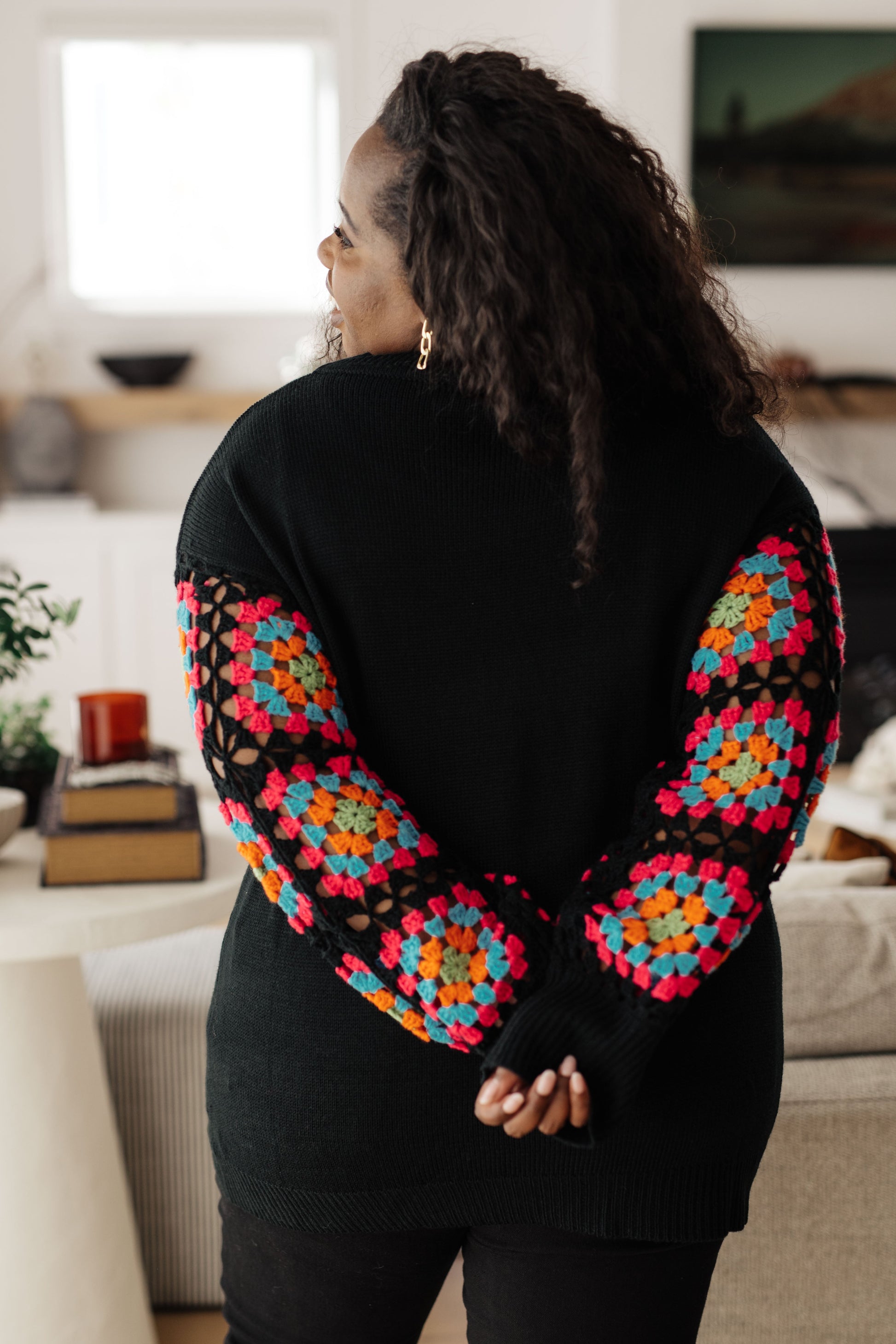 Granny Knows Best Crochet Accent Sweater - Southern Divas Boutique
