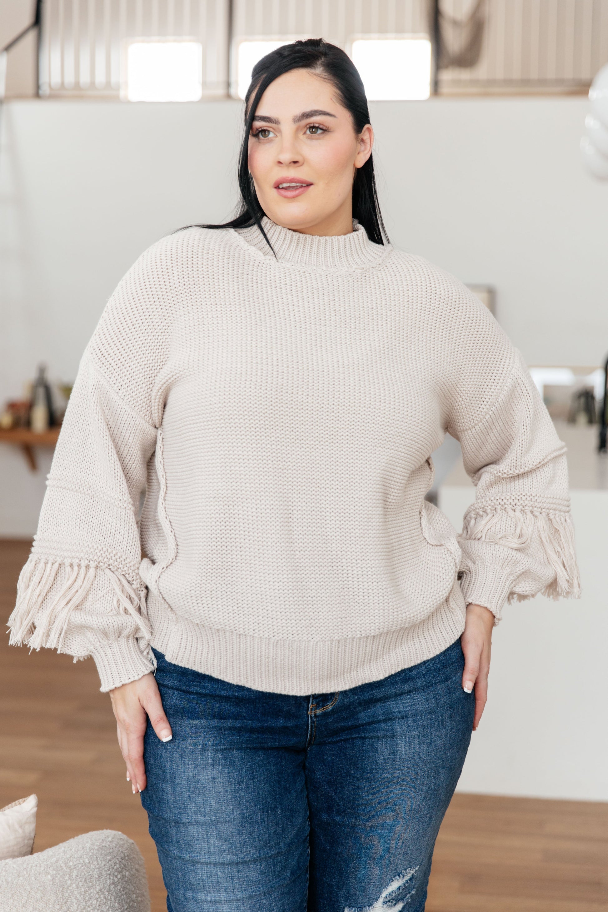 Handle It All Fringe Detail Sweater - Southern Divas Boutique