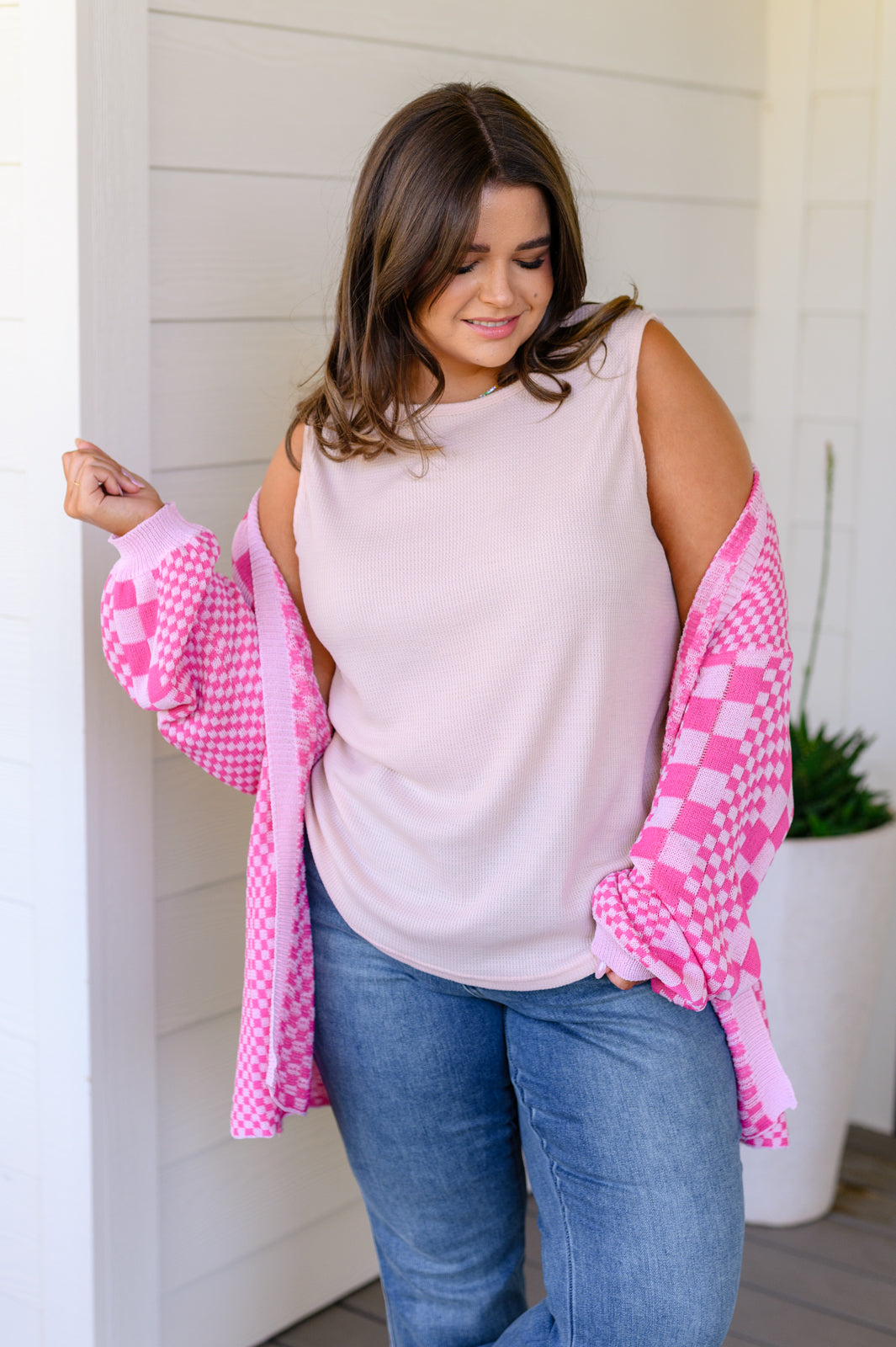 Keep On Driving Checkered Cardigan - Southern Divas Boutique