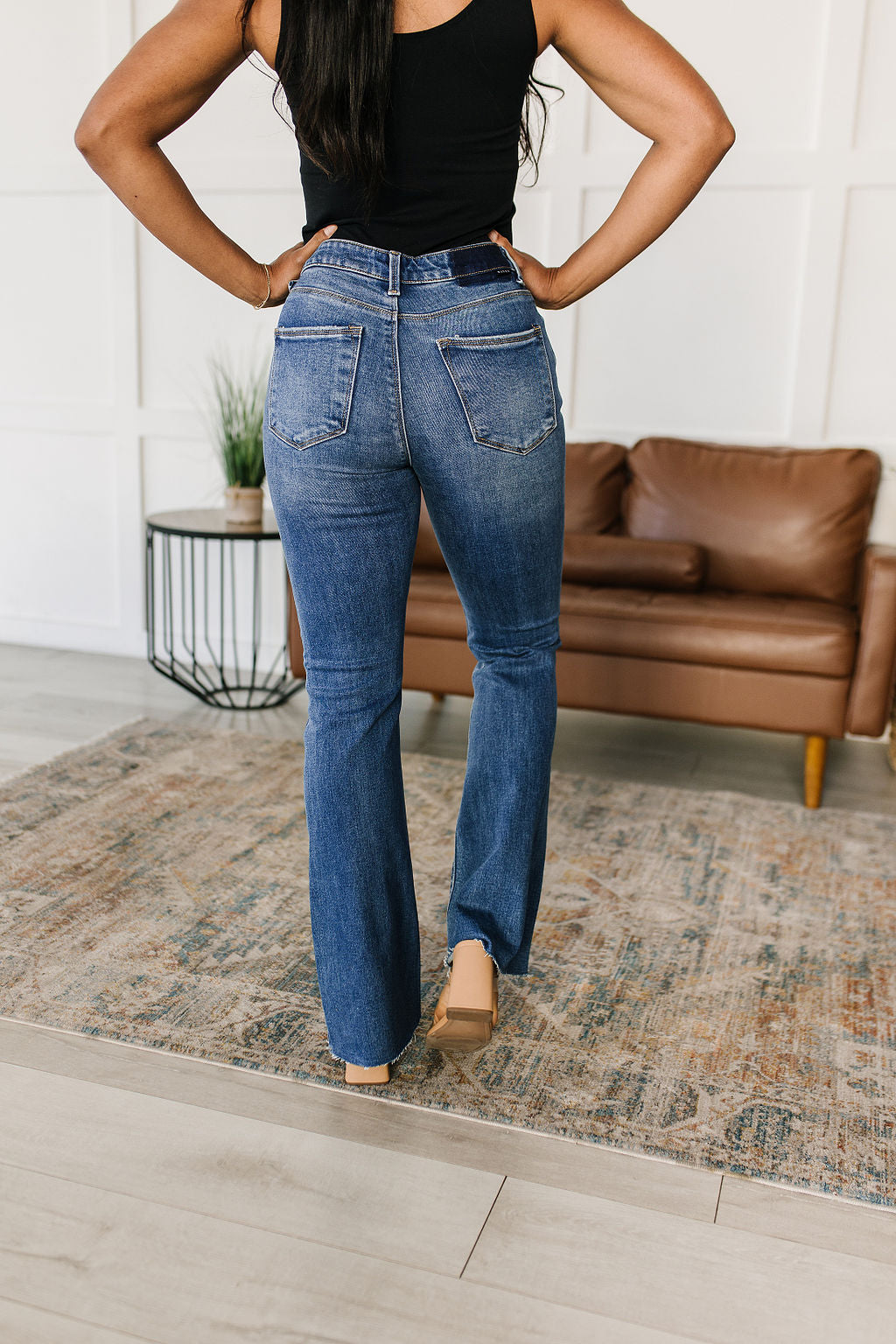 Layla High Rise Raw Hem Flare Jeans - Southern Divas Boutique