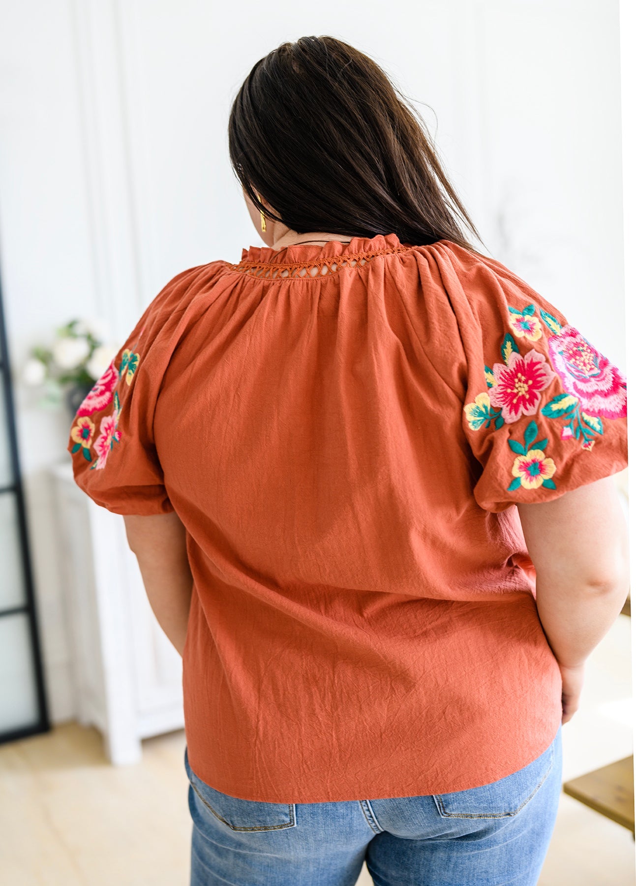 Luisa Embroidered Blouse - Southern Divas Boutique