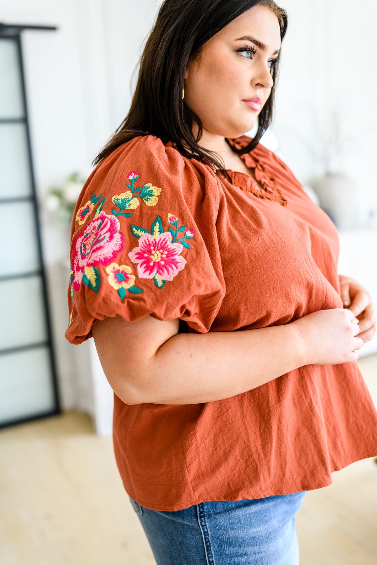 Luisa Embroidered Blouse - Southern Divas Boutique