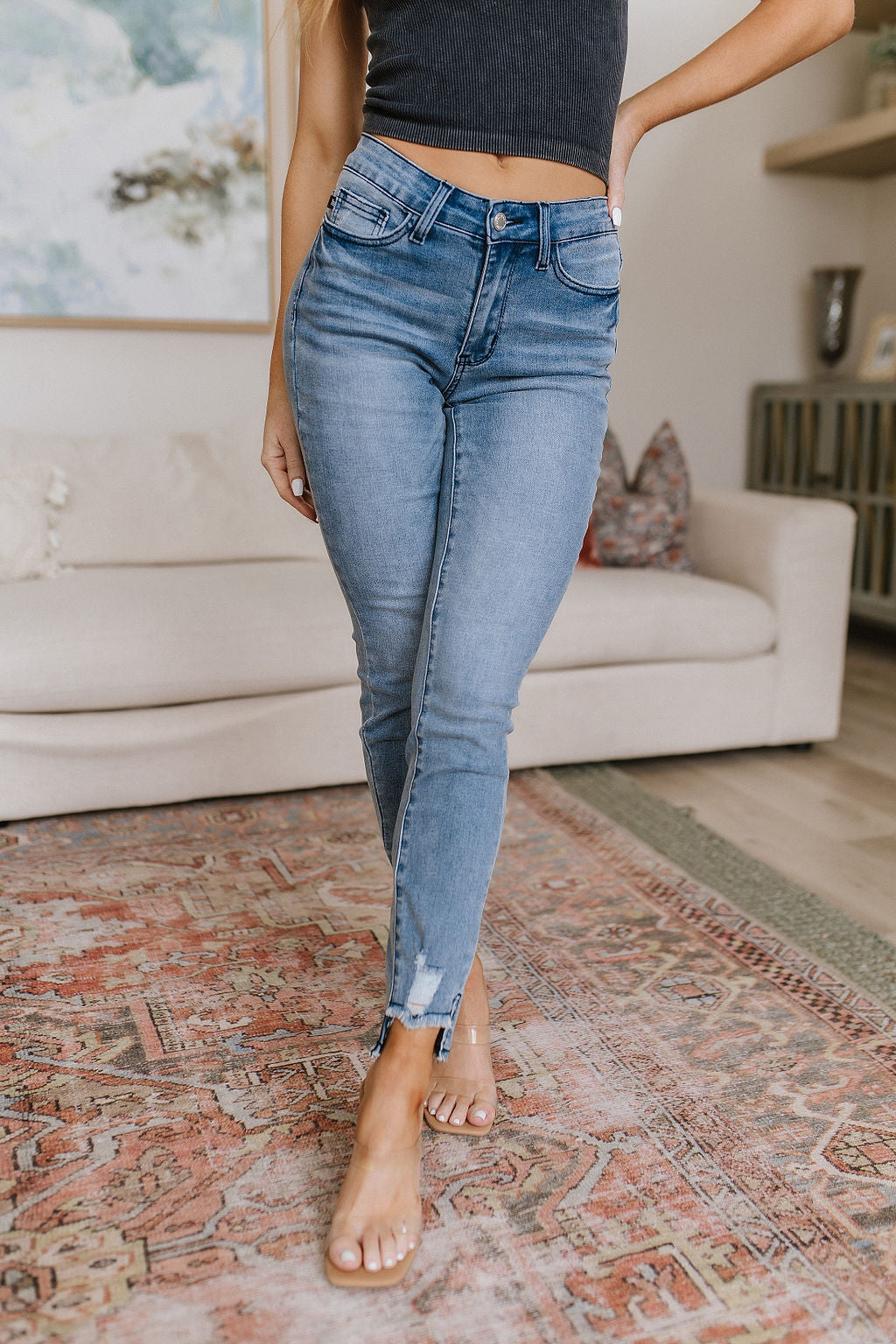 Mariah Mid Rise Cool Relaxed Jeans - Southern Divas Boutique
