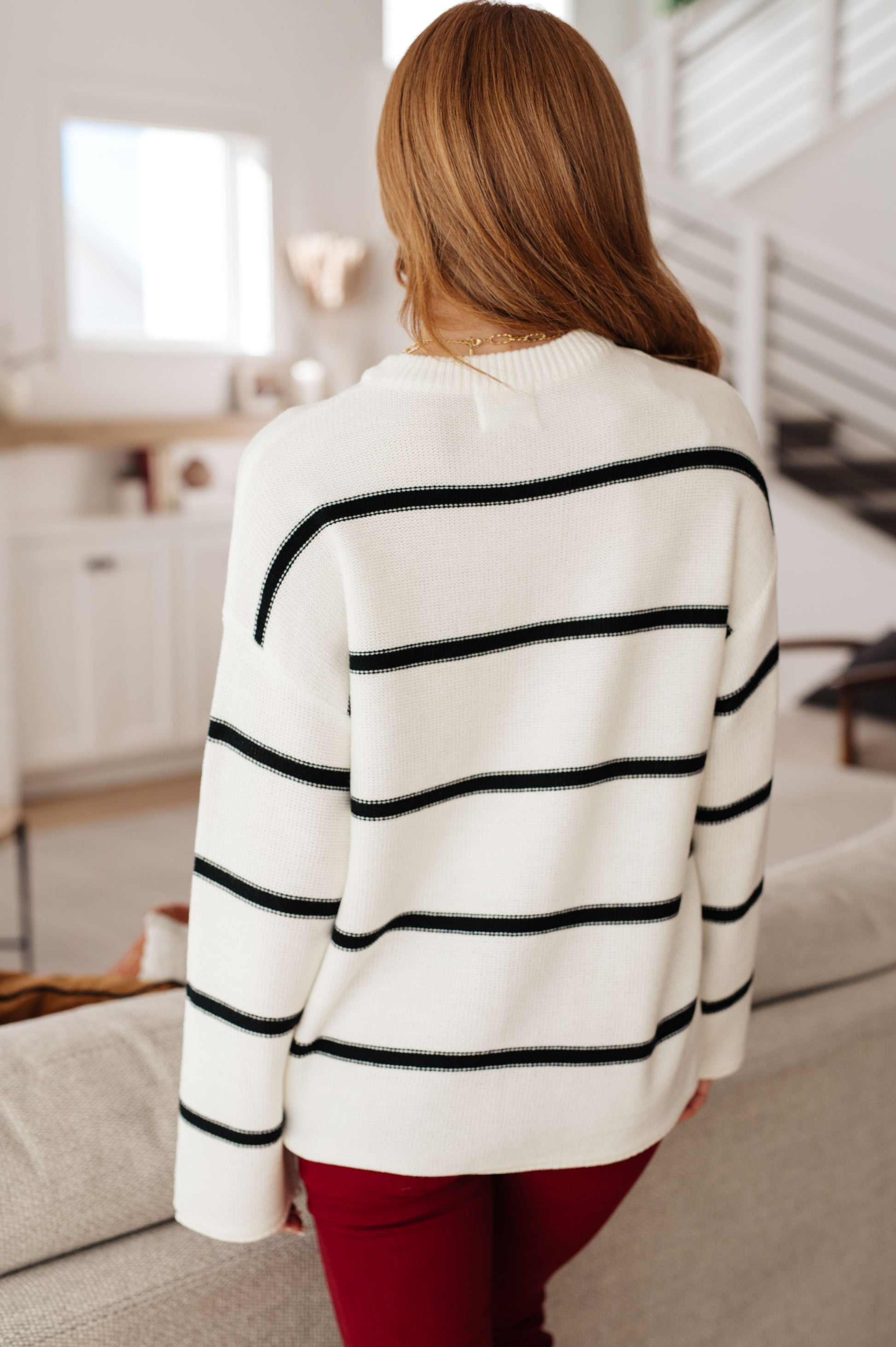 More or Less Striped Sweater - Southern Divas Boutique