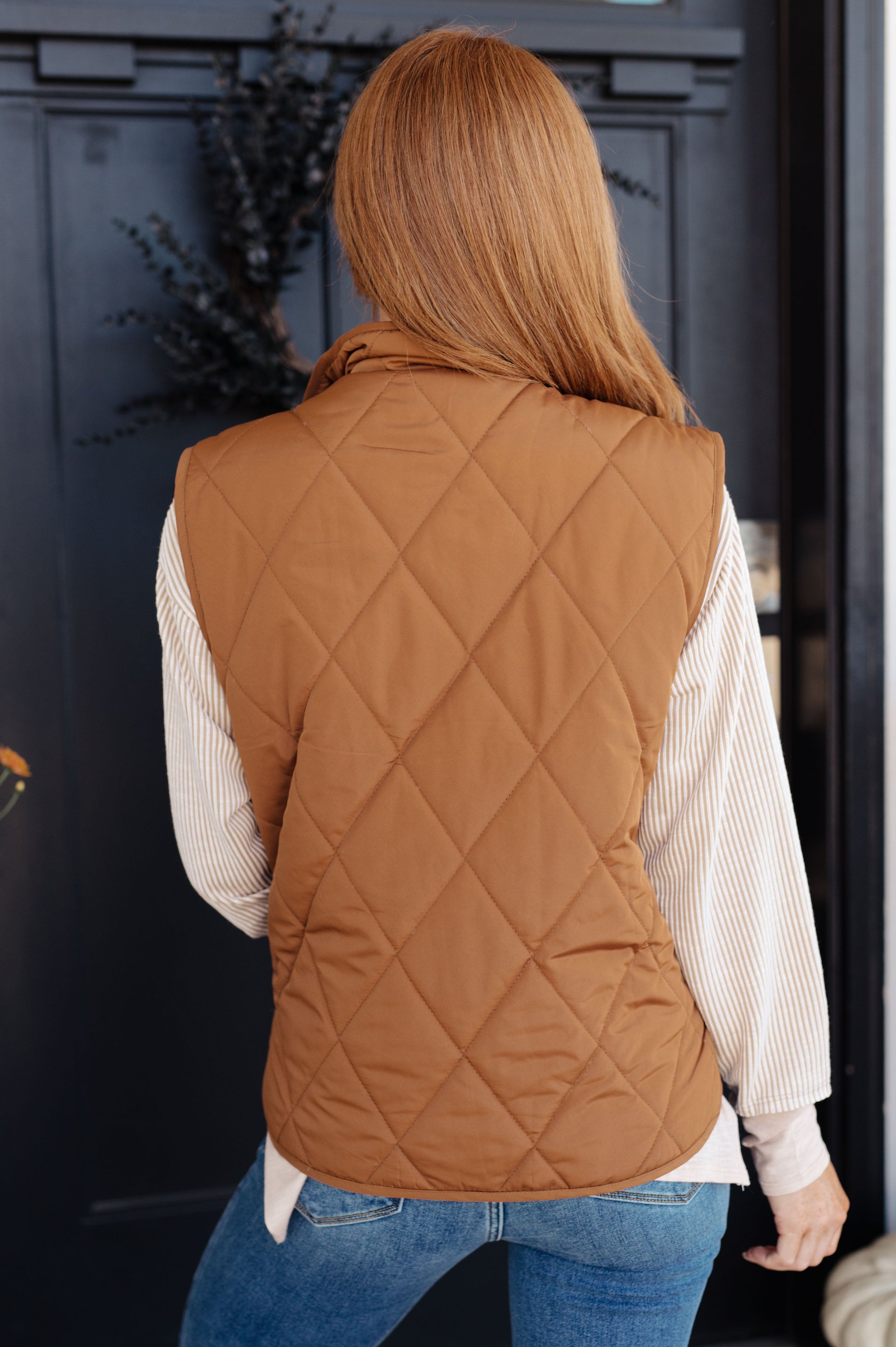 Neither Here Nor There Puffer Vest in Camel - Southern Divas Boutique