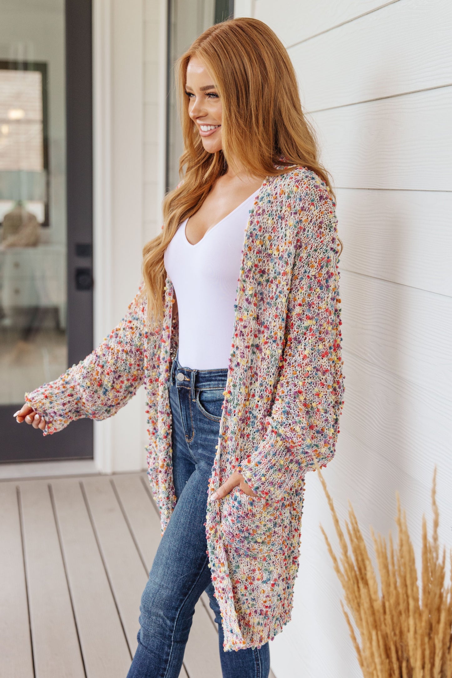 No Time Like The Present Confetti Cardigan in Ivory - Southern Divas Boutique
