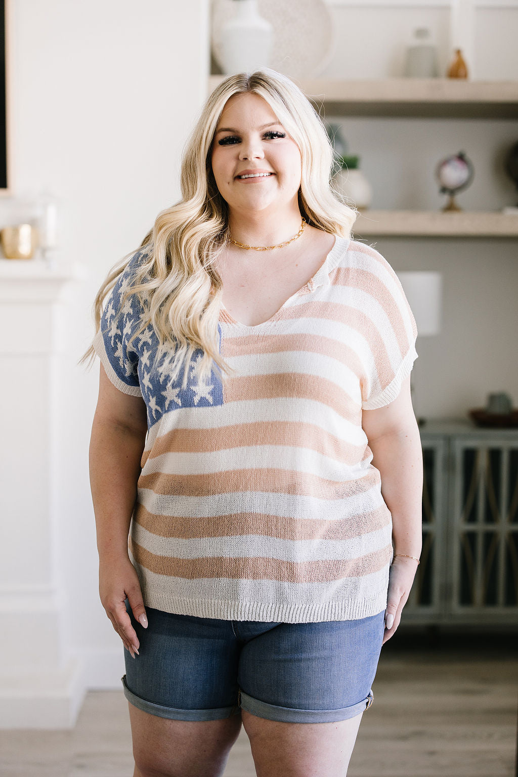 Old Glory Sleeveless Sweater - Southern Divas Boutique