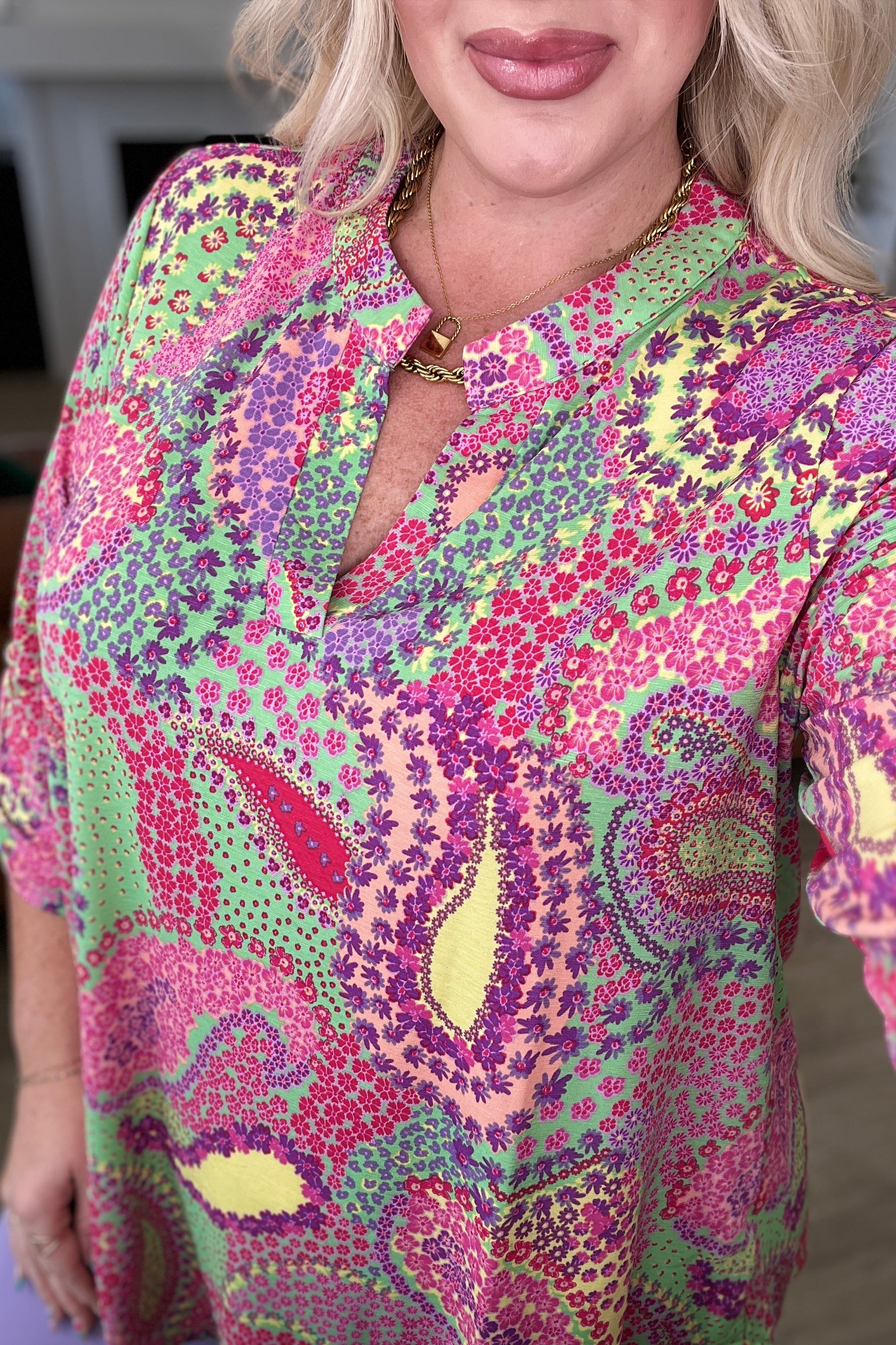 Elizabeth - Green and Pink Paisley - Southern Divas Boutique