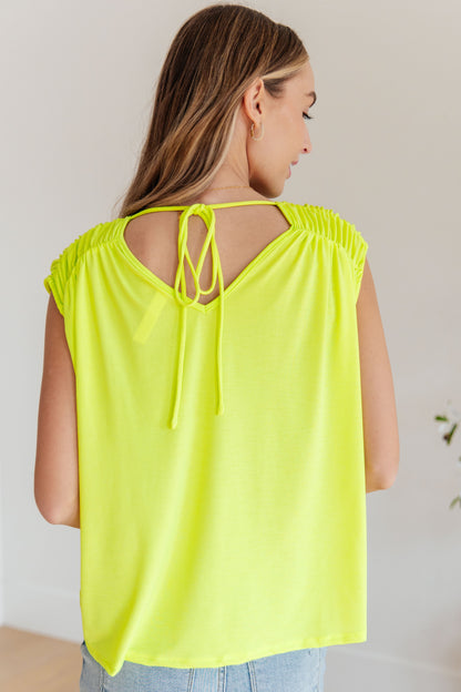 Ruched Cap Sleeve -  Neon Green - Southern Divas Boutique