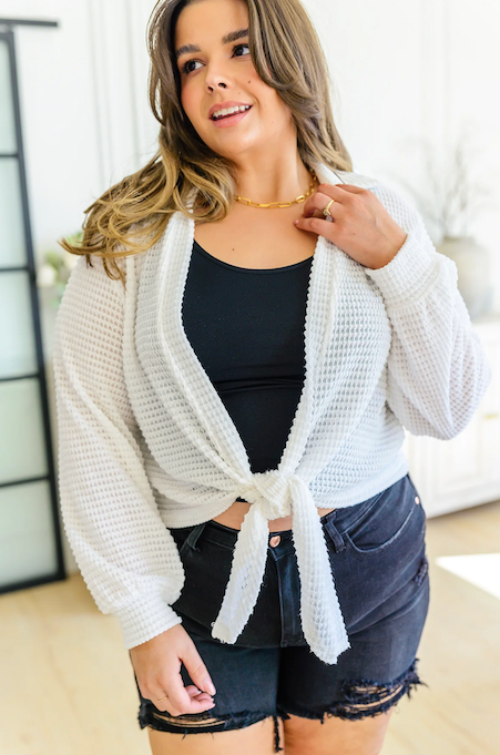 Tied To You Balloon Sleeve Cardigan - Southern Divas Boutique
