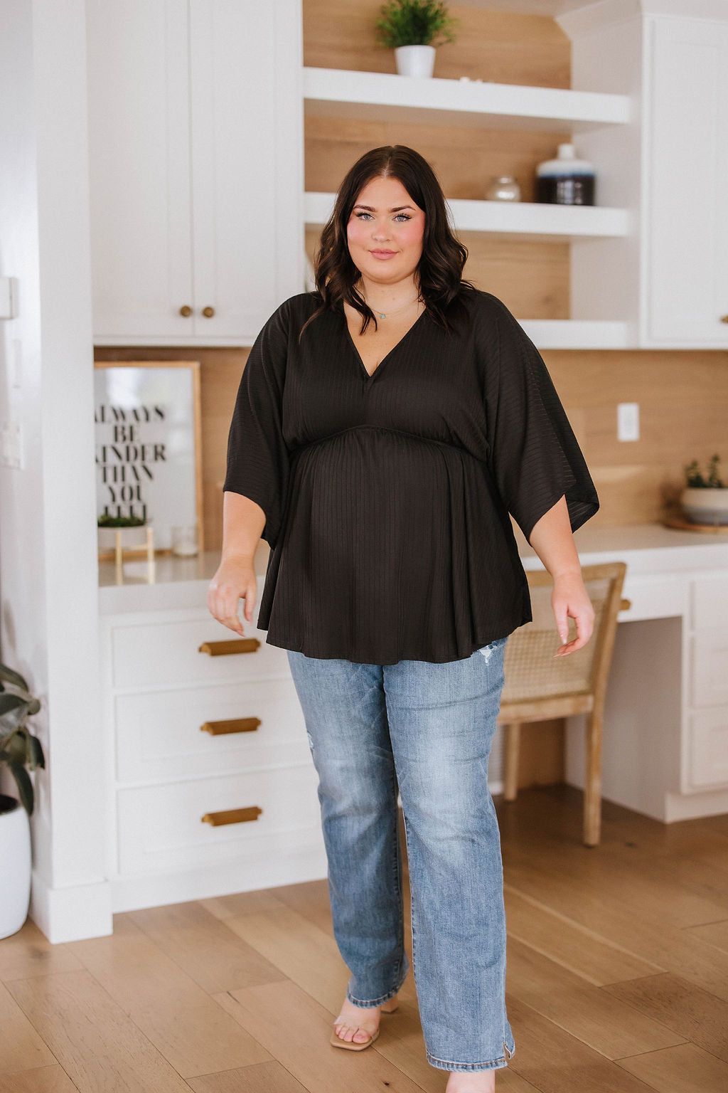 Storied Moments Draped Peplum Top in Black - Southern Divas Boutique