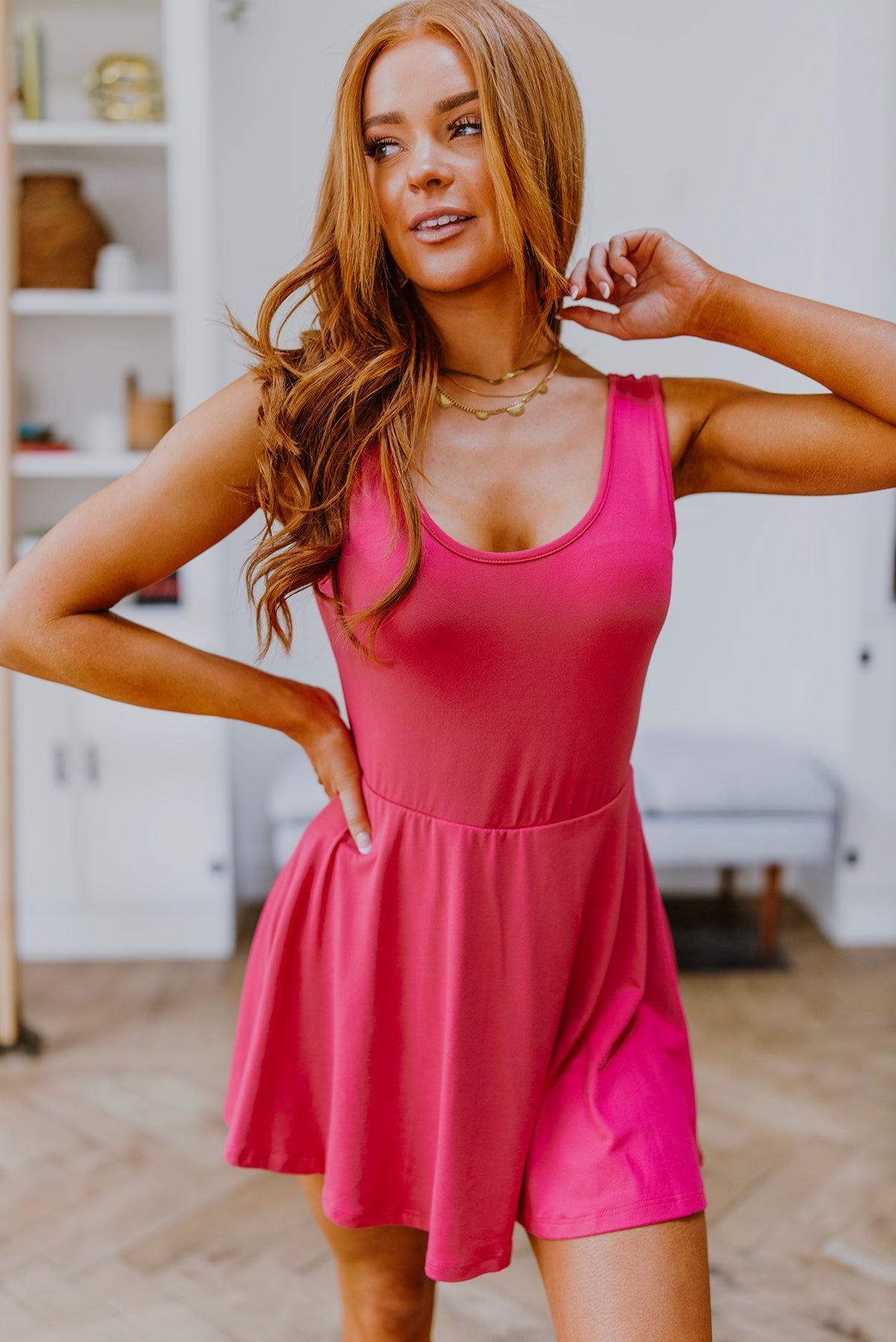 Think Pink Sleeveless Skort Dress - Southern Divas Boutique