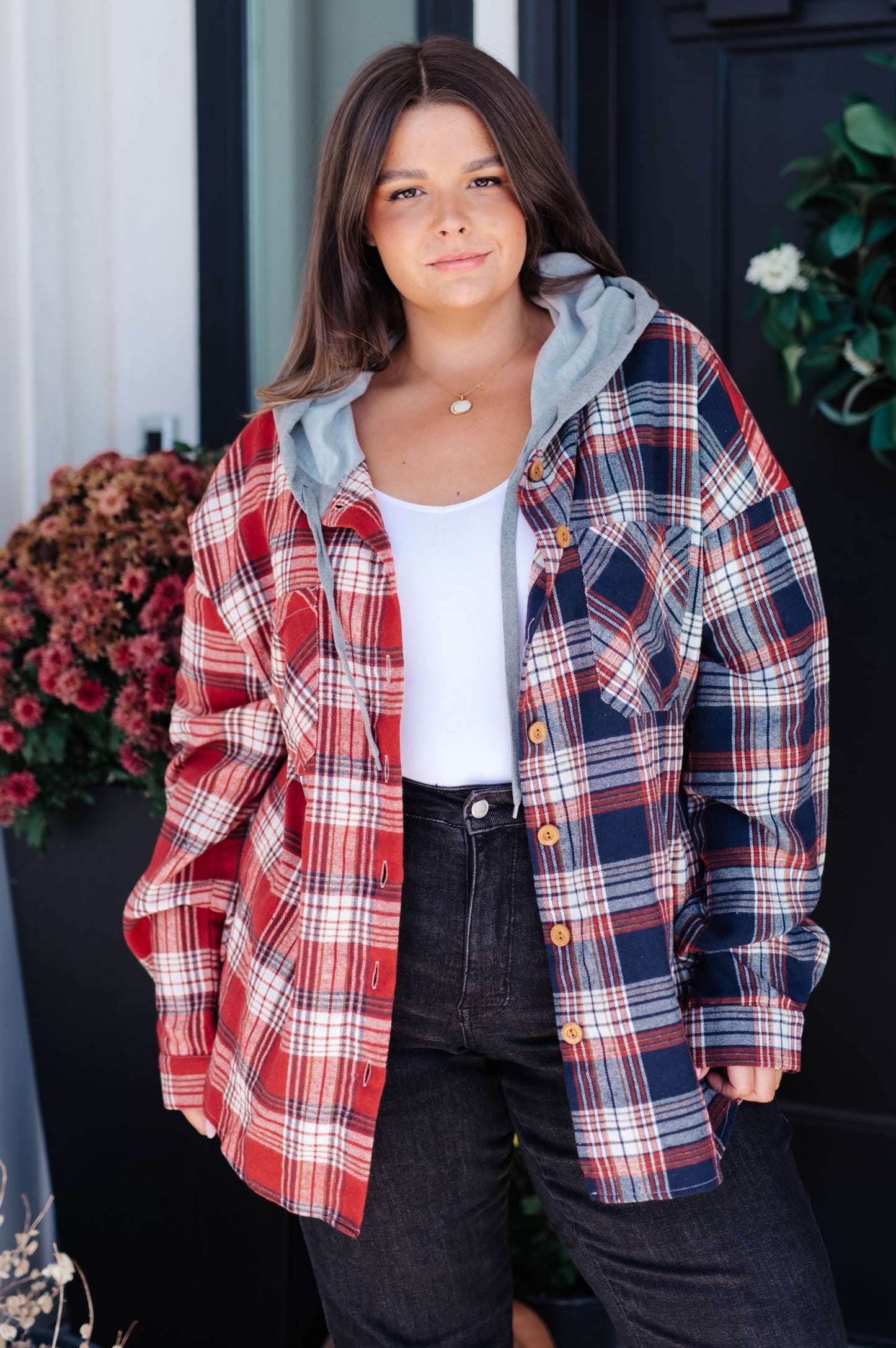 Thinking Out Loud Hooded Flannel - Southern Divas Boutique
