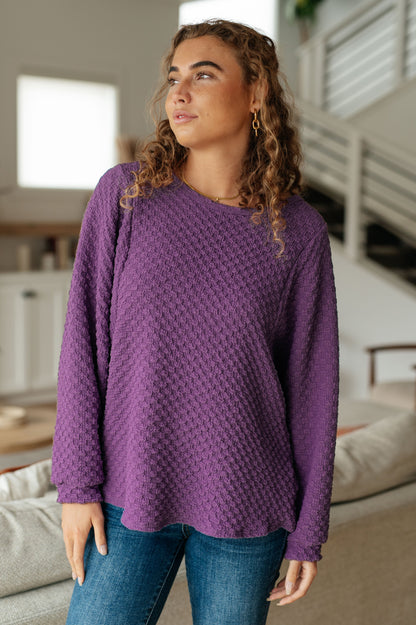 Thought It Over Textured Pullover - Southern Divas Boutique