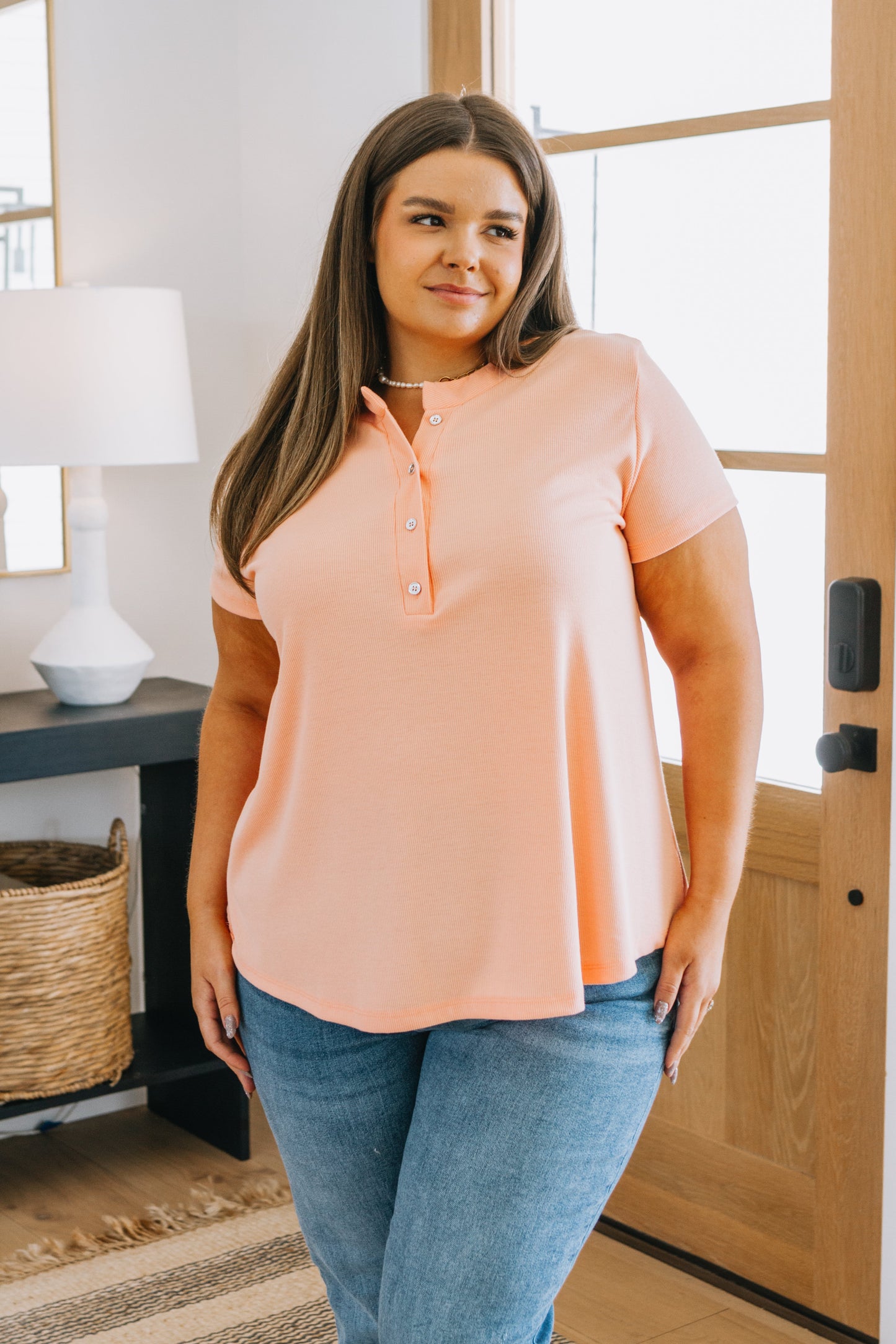 Tippy Top Ribbed Knit Henley - Southern Divas Boutique